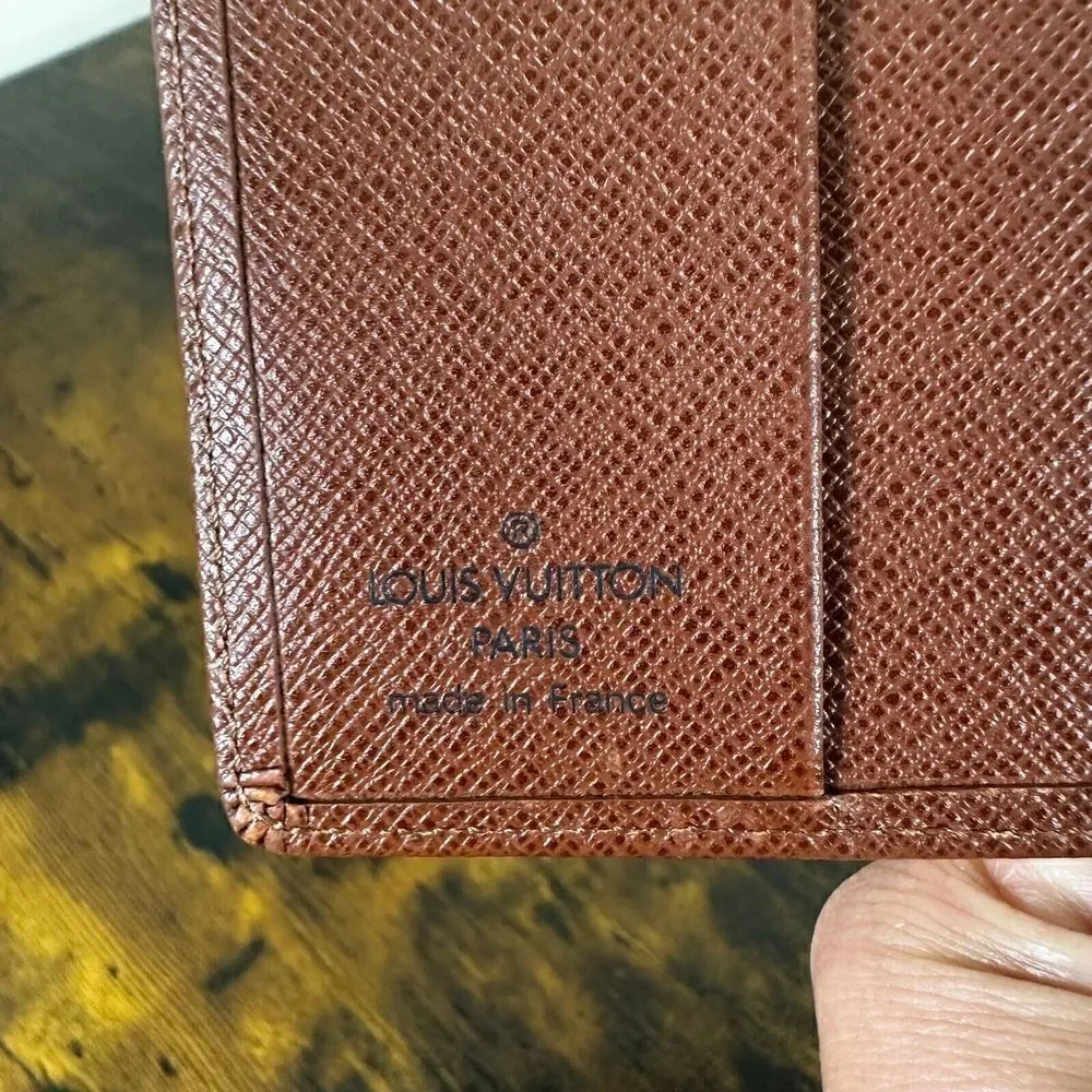 Louis Vuitton Bifold Agenda Notebook Holder Wallet Brown Leather Authenticated